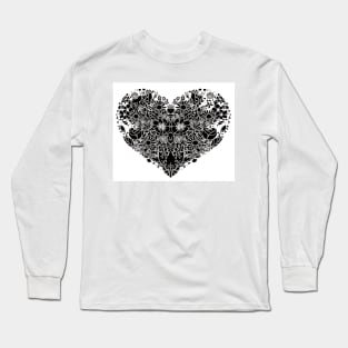 Black flower heart Long Sleeve T-Shirt
